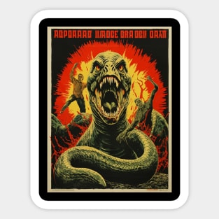 Vintage Reptilian Propaganda Poster Sticker